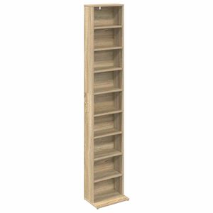 vidaXL CD skap Sonoma eik 33 x 23,5 x 175 cm Konstruert tre