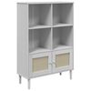 vidaXL Bokhylle SENJA hvit 90x35x130 cm heltre furu