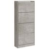 vidaXL Skoskap betonggr&aring; 63x24x147 cm konstruert tre