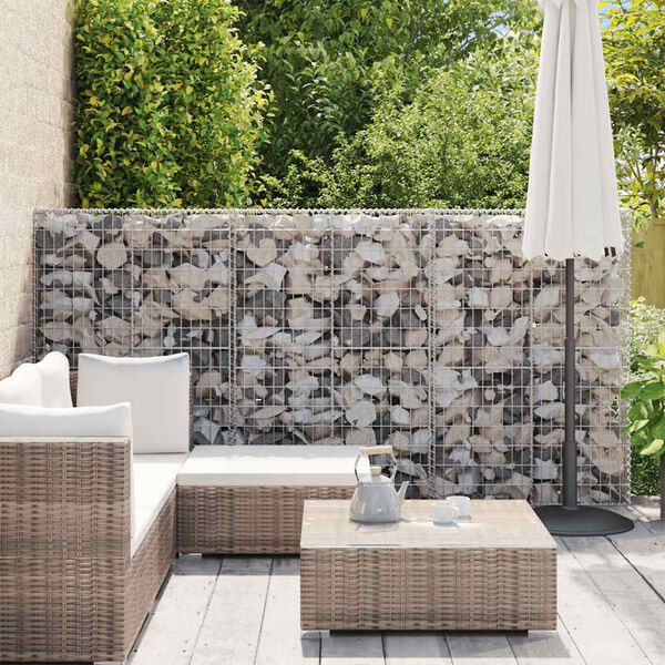 vidaXL Gabion med topp- og bunndekke galvanisert st&aring;l 100x20x150 cm