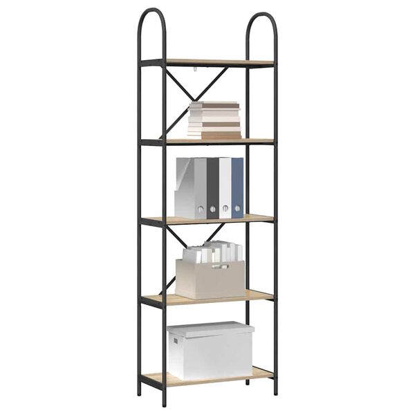 vidaXL Bokhylle Sonoma eik 60 x 30 x 183 cm Konstruert tre