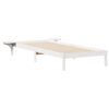 vidaXL Sengestamme med Sidebord Hvit 90 x 220 cm Massiv furu