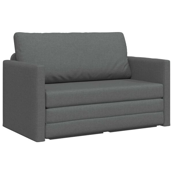 vidaXL Sammenleggbar Sofa seng M&oslash;rkegr&aring; 124 x 71 x 78 cm stoff