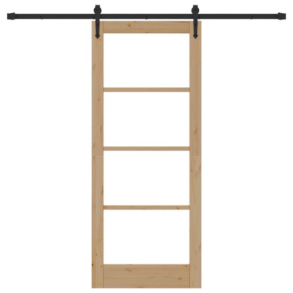 vidaXL Skyved&oslash;r ORKDAL Naturlig 83 x 202 cm Massivt furutre og glass