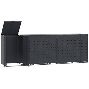 vidaXL S&oslash;ppeldunkskur for 5 dunker antrasitt 345x79x117 cm st&aring;l