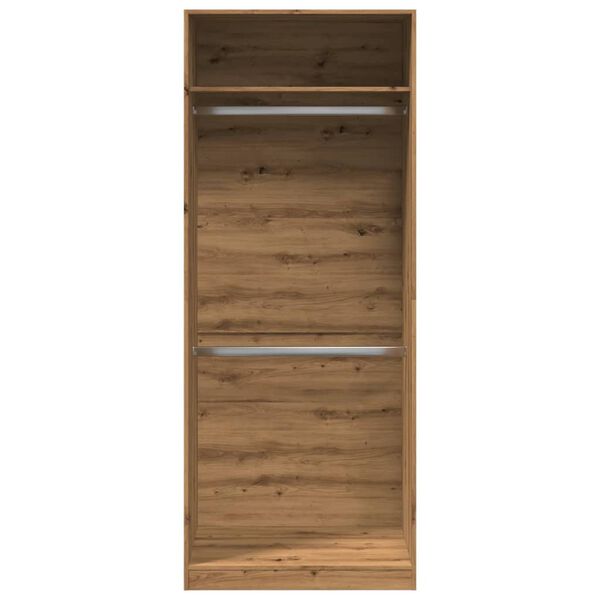 vidaXL Garderobe artisan eik 80x50x200 cm konstruert tre