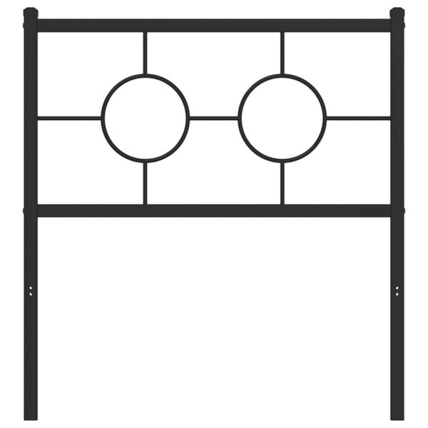vidaXL Utskiftbar sengegavl i metall svart 75 cm