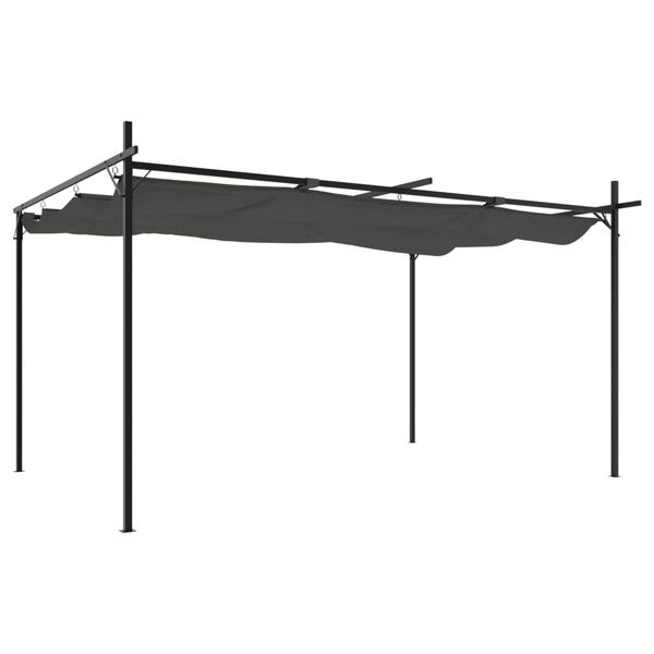 vidaXL Pergola med uttrekkbar tak antrasitt 395x292x230 cm