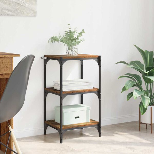 vidaXL Bokskap Gammelt tre 40 x 33 x 70,5 cm Ingeniørtre og jern