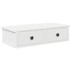 vidaXL Vegghylle med skuffer hvit 60x28x15 cm konstruert tre