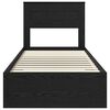 vidaXL Sengestamme med skuff Svart Eik 100 x 200 cm Konstruert tre