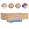 vidaXL Salongbord med LED-lys sonoma eik 85x55x31 cm