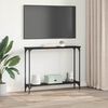 vidaXL Konsollbord Svart Eik 100 x 22,5 x 75 cm Konstruert tre