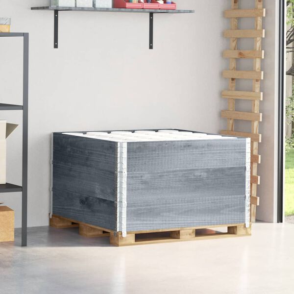vidaXL Pallekarmer 3 stk grå 100x100 cm heltre furu
