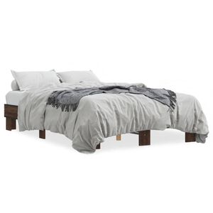 vidaXL Sengeramme brun eik 120x200 cm konstruert tre og metall