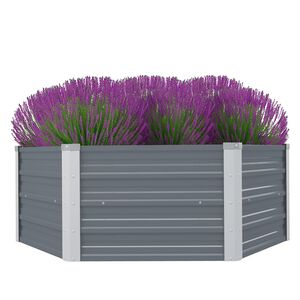 vidaXL Forh&oslash;yet hagebed 129x129x45 cm galvanisert st&aring;lgr&aring;