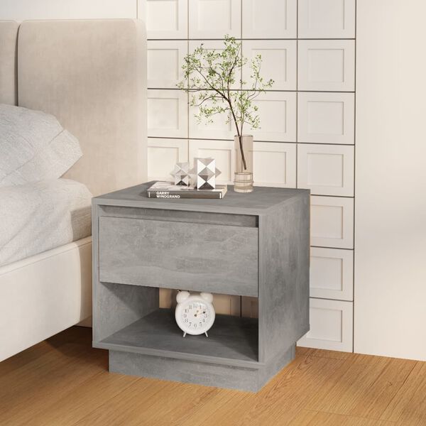 vidaXL Nattbord 2 stk betonggrå 45x34x44 cm konstruert tre