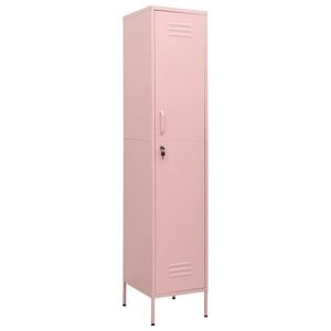 vidaXL Oppbevaringsskap rosa 35x46x180 cm st&aring;l