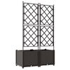 vidaXL Hageblomsterpotte 2 pcs Brun 80 x 40 x 143 cm Plast
