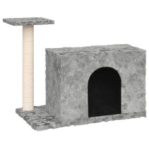 vidaXL Kattetre med klorestolpe i sisal lysegr&aring; 51 cm