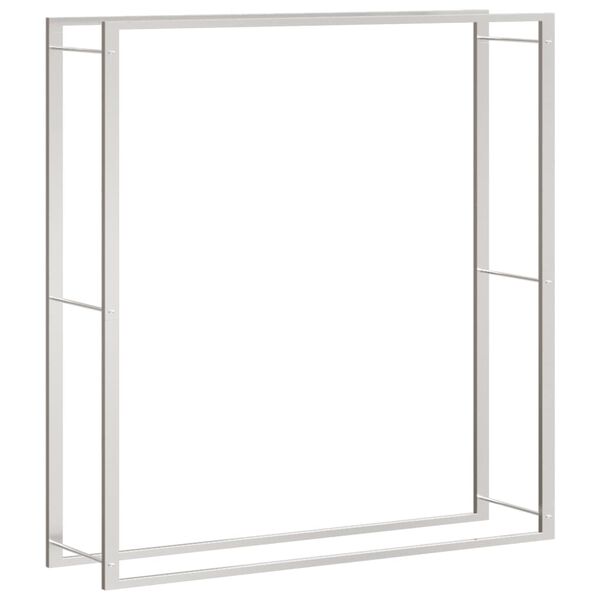 vidaXL Vedstativ 110x28x116 cm rustfritt stål