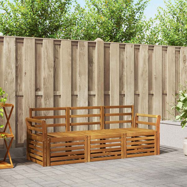 vidaXL Sofasett 3 pcs Naturlig Solid akasietre