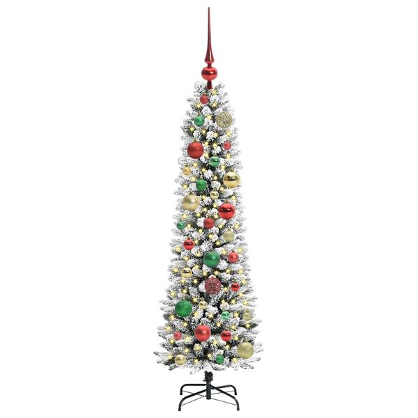 vidaXL Kunstig juletre med 150 LED Hvit 120 cm PVC og Metall og Plast