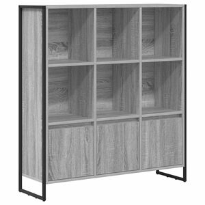 vidaXL Bokskap 99,5 x 30 x 108 cm Konstruert tre Gr&aring; Sonoma