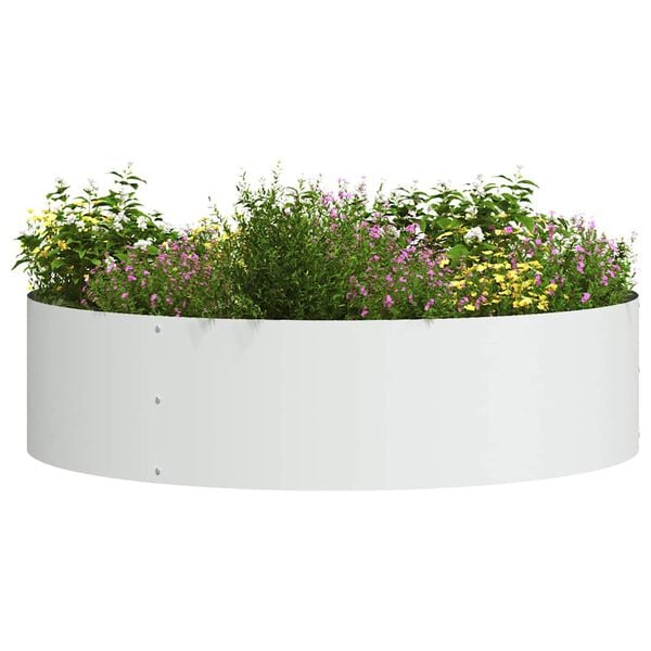 vidaXL Plante ring Hvit 80 x 80 x 12 cm Kaldvalsest&aring;l
