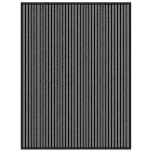 vidaXL D&oslash;rmatte Stripe Svart og Gr&aring; 90x120 cm