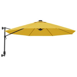 vidaXL Veggmontert parasoll gul 290 cm