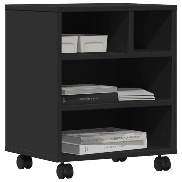 vidaXL Skriverstativ med hjul svart 41x32x48 cm