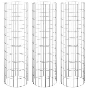 vidaXL Sirkul&aelig;r gabion h&oslash;ybed 3 stk galvanisert st&aring;l &Oslash;30x100 cm