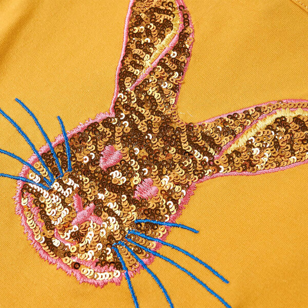 T-skjorte for barn med lange ermer oker 128