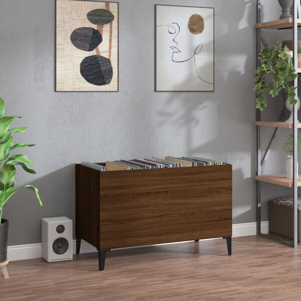 vidaXL Hifi-benk brun eik 74,5x38x48 cm konstruert tre