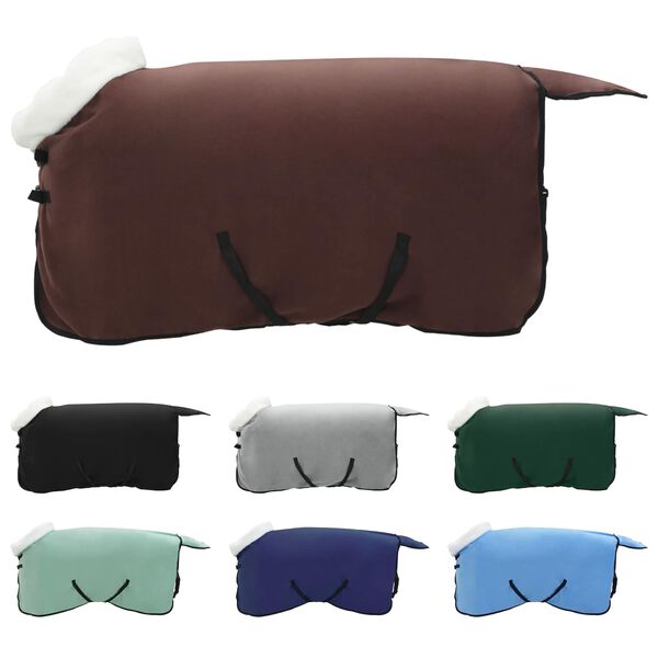 vidaXL Hestepledd Helt m&oslash;rk brun 85 cm Polar fleece