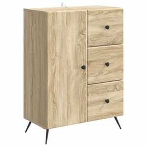 vidaXL Serviesskap Sonoma eik 66 x 34,5 x 90 cm Konstruert tre