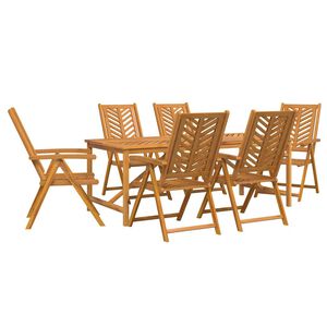vidaXL Hage Spisegruppe 7 pcs Brun Solid akasietre