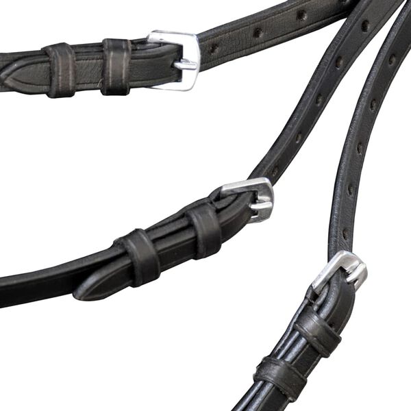 L&aelig;r dressurhodelag med t&oslash;yler og bitt, svart cob