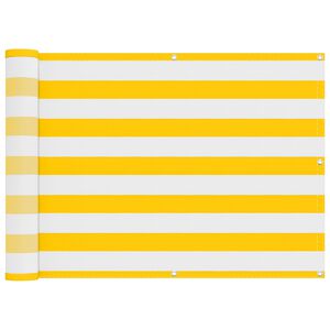 vidaXL Balkong Skjerm Gul og hvit 75 x 200 cm PU-belagt oxford alu
