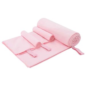 vidaXL Sports h&aring;ndklesett 3 pcs Rosa Polyester og polyamid