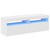 vidaXL TV-benker med LED-lys 2 stk hvit 60x35x40 cm