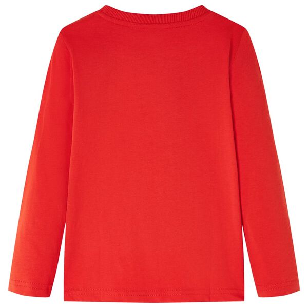 T-skjorte for barn med lange ermer rød 128