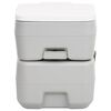 vidaXL B&aelig;rbart campingtoalett gr&aring; og hvit 20+10 L HDPE