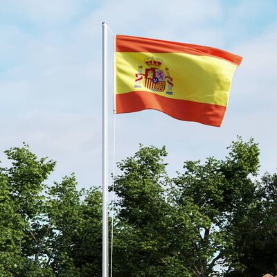 vidaXL Spansk flagg og stang aluminium 6,2 m