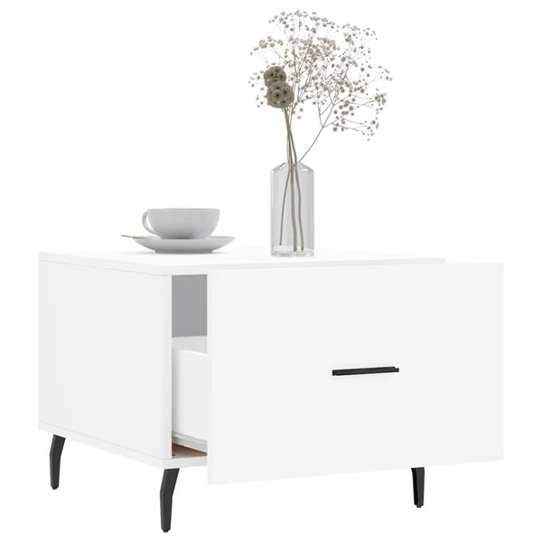 vidaXL Salongbord 2 stk hvit 50x50x40 cm konstruert tre