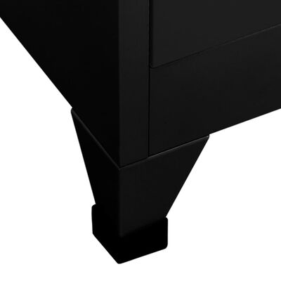 vidaXL Oppbevaringsskap svart 90x45x180 cm stål