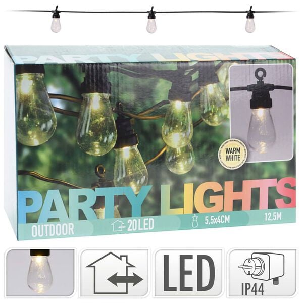 ProGarden LED-festbelysningssett med 20 lamper 4,5 V