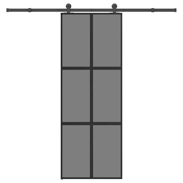 vidaXL Skyved&oslash;r med monteringssett 76x205 cm herdet glass og aluminium