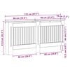 vidaXL Radiator Deksel Svart Eik 172 x 19 x 81,5 cm Konstruert tre
